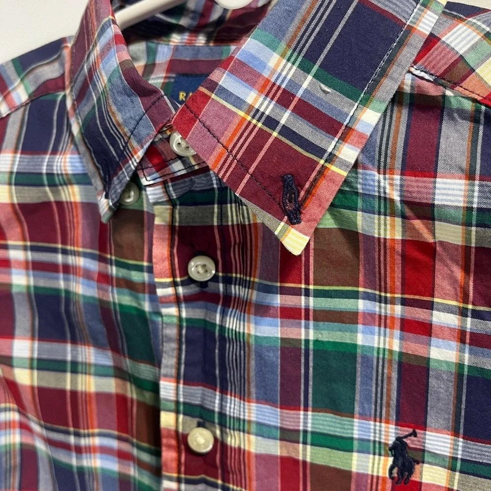 Ralph Lauren Boys Size 5 Plaid Shirt - Red, Green, Blue, Yellow